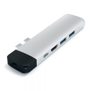 Satechi USB C Pro Hub featuring Ethernet 4K HDMI - Silver in colour