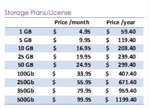 Storage Prices