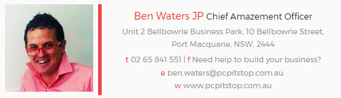 ben waters pcpitstop signature