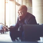 feedback businessman on a business call