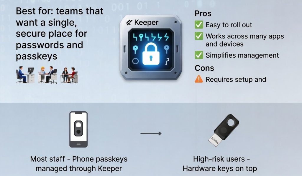 Keeper with passkey support Keeper with passkey support