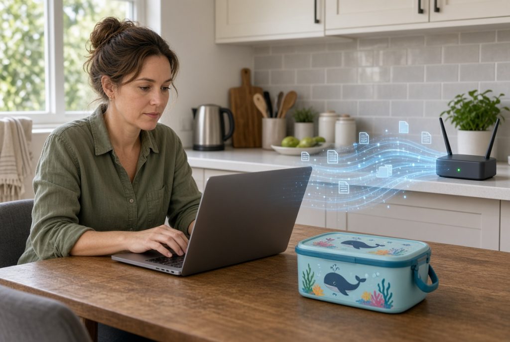 Work-at-home mum and company data on home Wi-Fi Work-at-home mum and company data on home Wi-Fi
