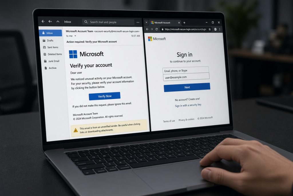 fake Microsoft logging in fake Microsoft logging in