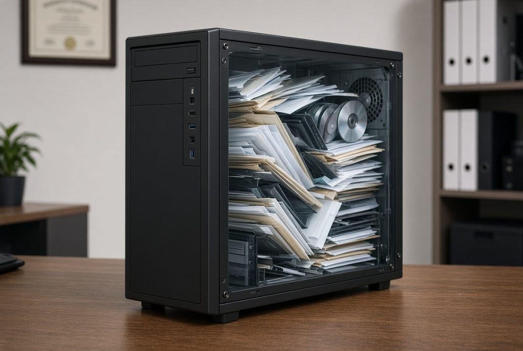 X-ray view of a crowded server X-ray view of a crowded server